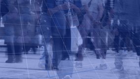 Animation of financial data processing over walking people. global connections, data processing and digital interface concept digitally generated video. - Powered by Shutterstock - Get 15% off with code: PIKWIZARD15