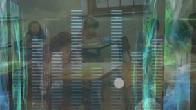 Animation of network of connections over diverse schoolchildren learning. Global education and digital interface concept digitally generated video. - Powered by Shutterstock - Get 15% off with code: PIKWIZARD15