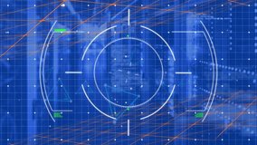 Animation of scope, shapes and data processing over grid. Digital interface and data processing concept digitally generated video. - Powered by Shutterstock - Get 15% off with code: PIKWIZARD15