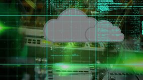 Animation of financial data processing with rotating globe on green background. Global computing technology and data processing concept digitally generated video. - Powered by Shutterstock - Get 15% off with code: PIKWIZARD15