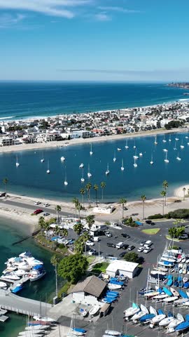 Mission Bay At San Diego In California United States. Coast City Landscape. Beach Background. Mission Bay At San Diego In California United States.