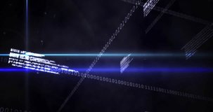 Animation of graphs, trading board, binary codes and computer language over abstract background. Digitally generated, hologram, stock market, report, business, coding and technology concept. - Powered by Shutterstock - Get 15% off with code: PIKWIZARD15