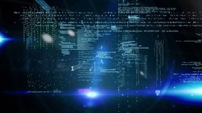 Animation of data processing and light trails on black background. Global technology, computing and digital interface concept digitally generated video. - Powered by Shutterstock - Get 15% off with code: PIKWIZARD15