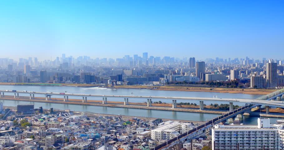 Tokyo cityscape seen from the top of a building