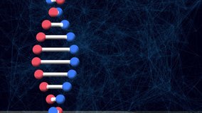 Animation of dna strand spinning and data processing over american football player. Medical research technology concept digitally generated animation. - Powered by Shutterstock - Get 15% off with code: PIKWIZARD15