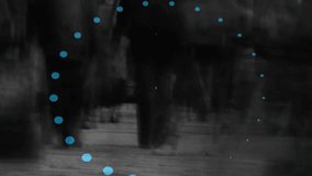 Animation of clock and data processing over people walking. Global business, finance, data processing and connections concept digitally generated video. - Powered by Shutterstock - Get 15% off with code: PIKWIZARD15