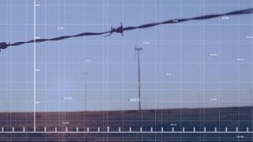 Animation of red line, data processing over wind turbine. Global environment, sustainability, wind energy and data processing concept digitally generated video. - Powered by Shutterstock - Get 15% off with code: PIKWIZARD15