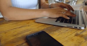 Animation of data processing with scope scanning over businesswoman using laptop. Global communication, computing and digital interface concept digitally generated video. - Powered by Shutterstock - Get 15% off with code: PIKWIZARD15