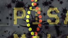 Animation of virus cells over dna strand. Global pandemic and digital interface concept digitally generated video. - Powered by Shutterstock - Get 15% off with code: PIKWIZARD15