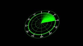 Futuristic green radar screen displaying navigation data with rotating sweep and digital. Futuristic radar scanning system detecting targets in real time for military and aviation use. - Powered by Shutterstock - Get 15% off with code: PIKWIZARD15
