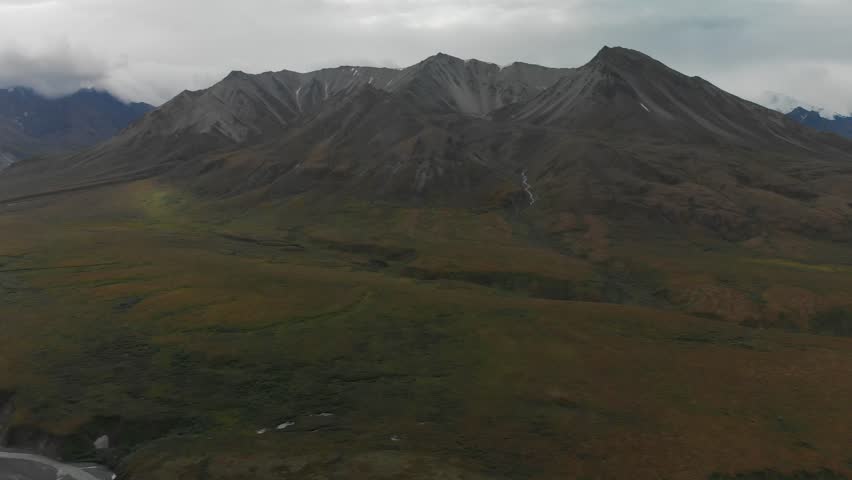 Aerial view Alaska Mount Denali view from Muldrow Glacier Eielson Visitor Center