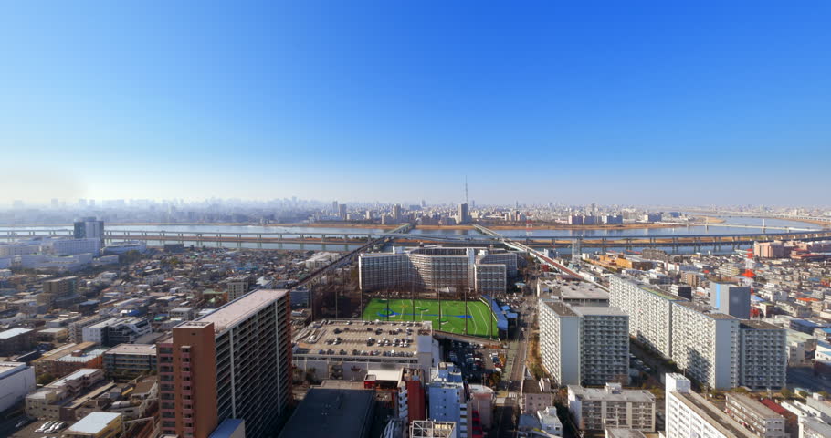 Tokyo cityscape seen from the top of a building
