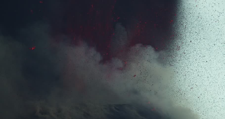 Etna paroxysm of June 2021. Paroxysm of the southeast crater of Mount Etna hidden behind an ash cloud.