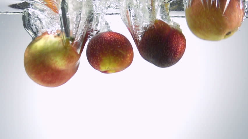 Fresh Fruit being shot as they submerged under water.