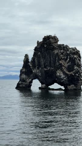 Hvitserkur is a spectacular rock in the sea on the Northern coast of Iceland