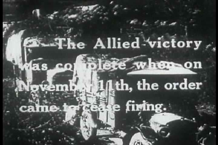 1910s - Germany surrenders in World War One and American soldiers celebrate.