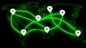Glowing world map with flight paths and location markers animation - Powered by Shutterstock - Get 15% off with code: PIKWIZARD15
