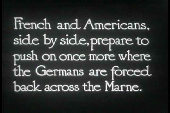 1910s - French and American soldiers fight side by side in World War II at Marne.
