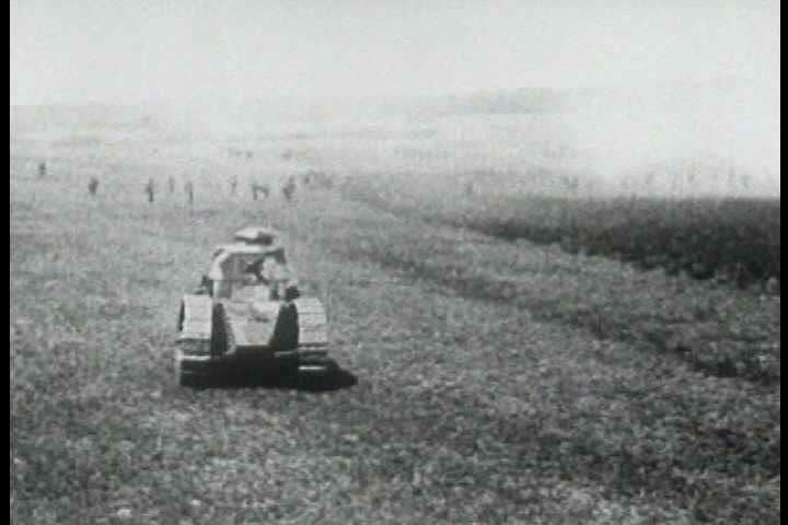1910s - Tanks on the battlefield in World War One, 1918.