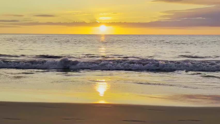 Sunset over a beach in Maui