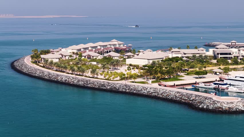 Drone shot of Jumeirah Island 2 in Dubai, United Arab Emirates