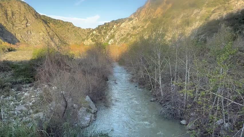 River in California at Sunset