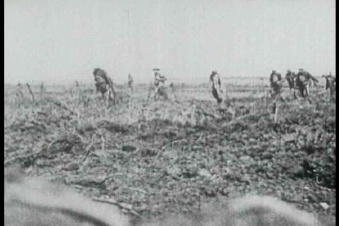 1910s - Battlefield footage from World War One, 1918.