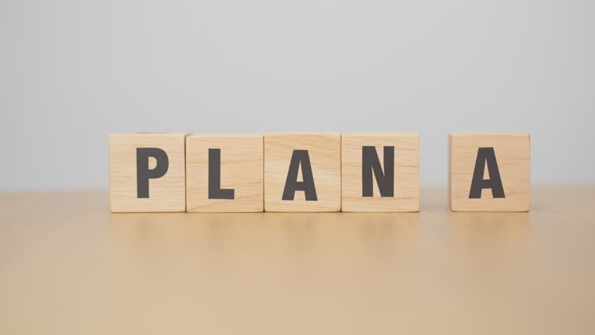 hand change wooden block PLAN A to PLAN B. strategy, leadership, management, marketing, project and finance concepts