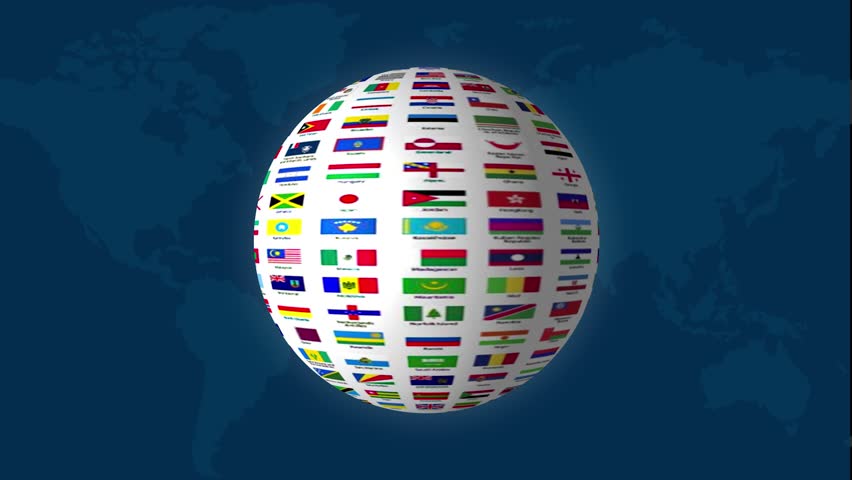 Peru map, 4k animation on blue background with globe background