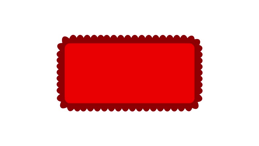 Shape Loop Animation Clip, Rectangle Sign Board, Edges Loop Animation Video, Red, Mp4, 1080p
