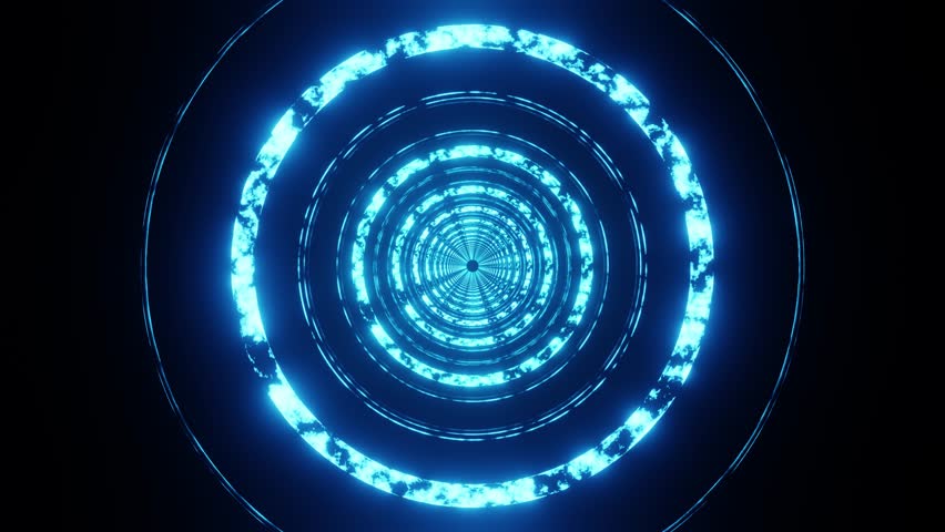 Ice cold doubled rings neon show VJ seamless loop background