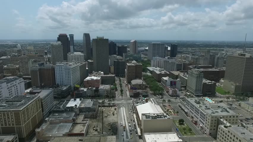 New Orleans. Cityscape, Louisiana. City Skyline in Background. Drone