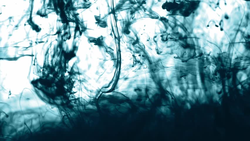 
Blue paint ink flowing, swirling and splashing in water. Abstract creative footage. Slow motion video on white background