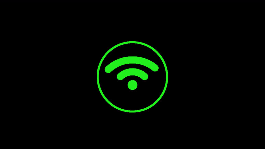 nice round wifi icon green animation video on transparent background mov video files