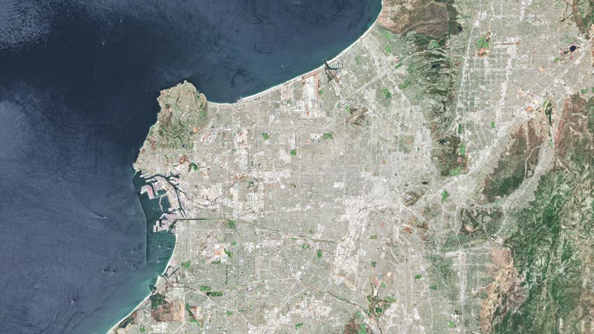 Satellite Video 4K of Los Angeles Urban Area