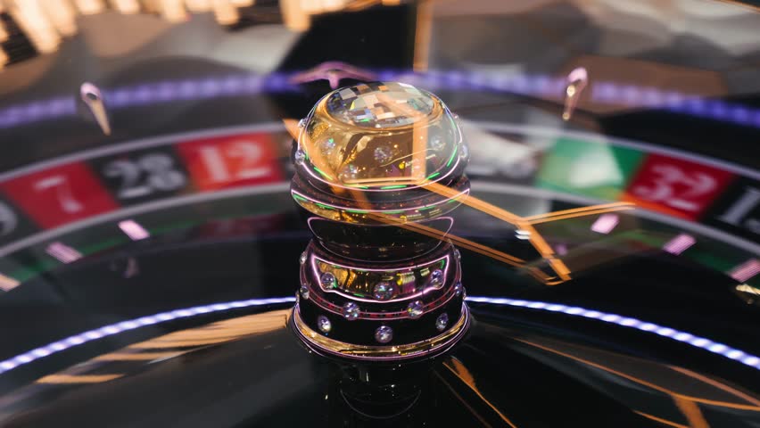 Roulette Wheel Close-up Casino Game with Ball and Numbers, man playing game, gambling and betting. 