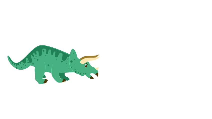 A cheerful and vibrant cartoon triceratops illustration, rendered in a cute and friendly style
