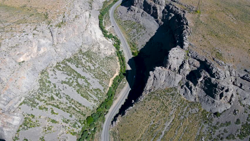road in a stone canyon. road in a gorge. mountain road