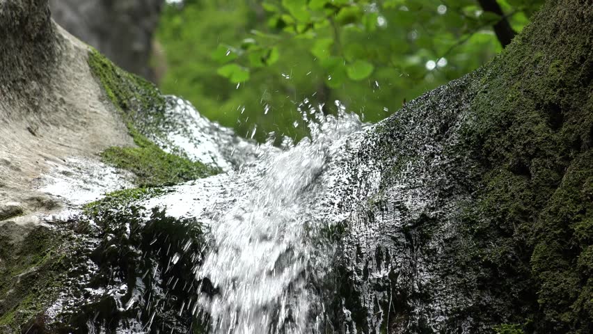 Waterfall, River in Mountains, Rustic, Rural Landscape, Alpine View