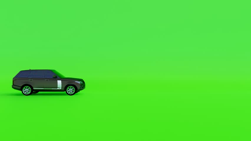 animated car green screen 4k