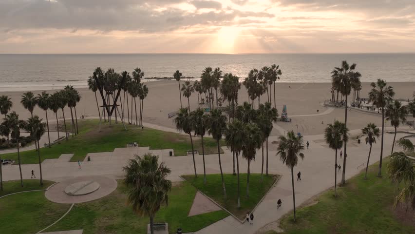 Serene Sunset Over Venice Beach California.