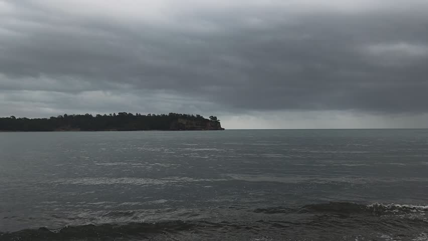 Dramatic Cloudy Seascape with Coastal View