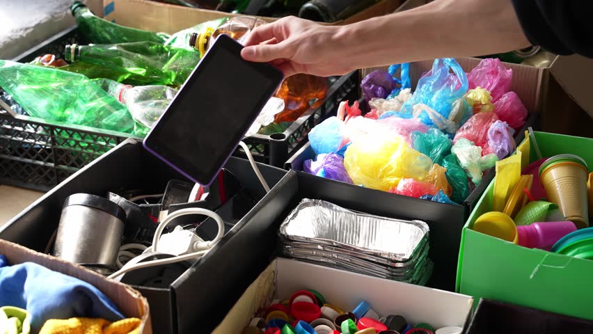 Broken mobile phones are disposed of a recycling centres