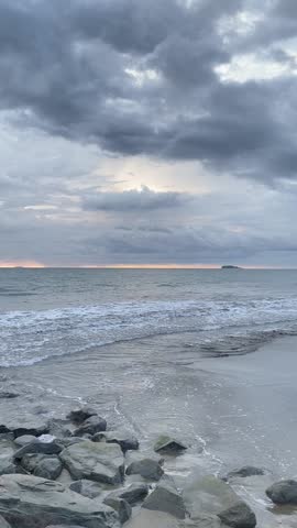 Beautiful beach and sunset in the afternoon