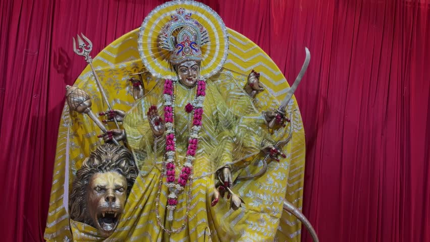 Goddess Durga, representing strength, protection, and divine feminine power