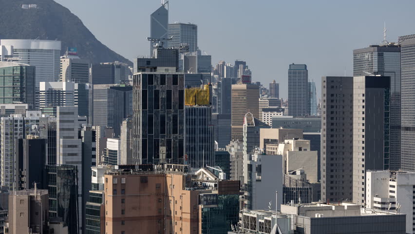 timelapse of the amazing Hong Kong island skyline from unique high vantage point 