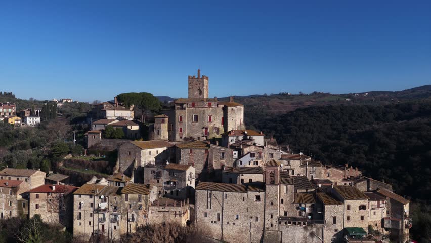 The village of Montoro in the province of Terni, Umbria, Italy.
Castello Patrizi di Montoro perched on the hill between Orte and Terni.