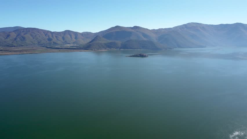 Prespa National Park 4K. Lake and Mountains. Stunning Greece