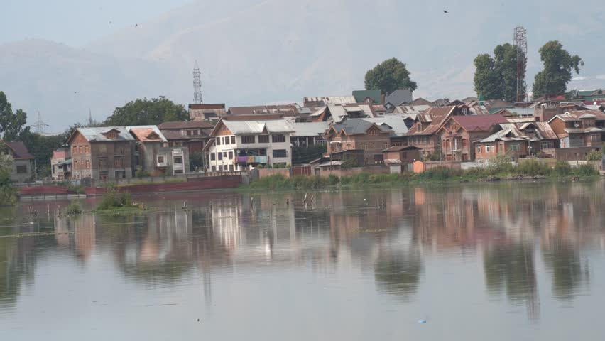Beautiful scenic view of old city of Srinagar in Kashmir, India