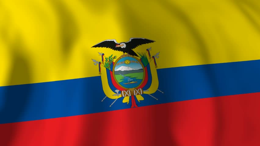 Ecuador Flag waving texture 3D illustration 1080p Footage
